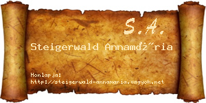 Steigerwald Annamária névjegykártya