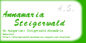 annamaria steigerwald business card